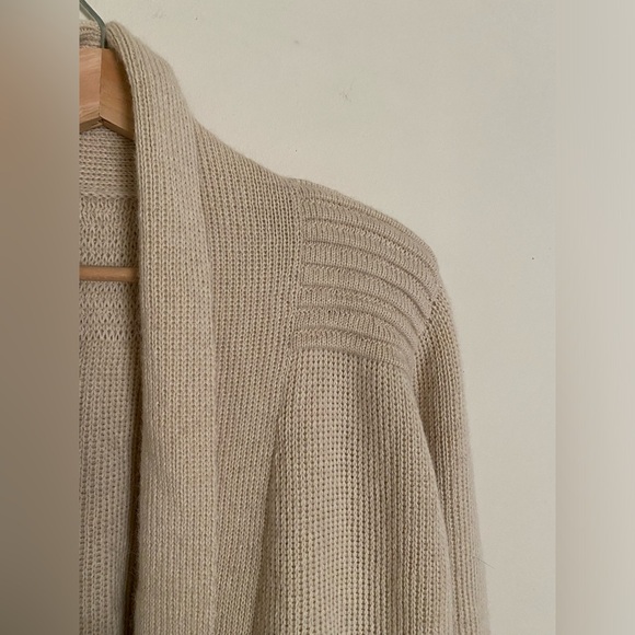 Vintage Lauren Manoogian Wool Cardigan Sweater Cream Ribbed - Picture 6 of 6